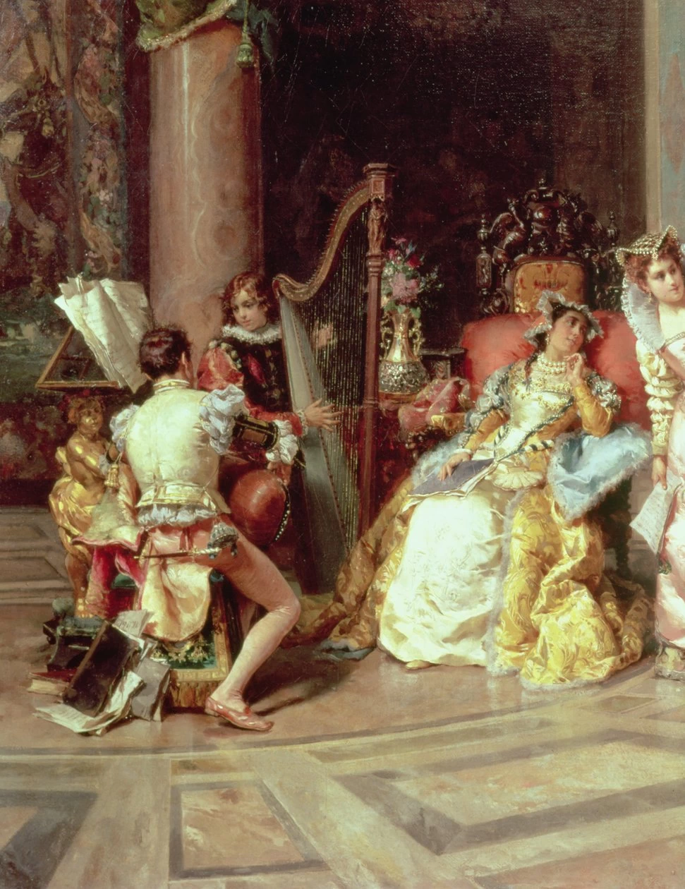 Cesare Detti - Galileo alla corte di Isabella, dettaglio
